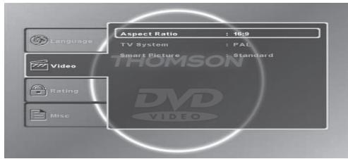 THOMSON DP9200 - KONFIGURATION DES DVD-PLAYERS - 1