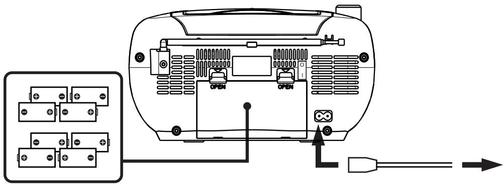 THOMSON RCD203U - Alimentation par piles - 1