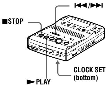 SONY MZ-B100 - Setting the clock to stamp the recorded time - 1