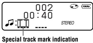 SONY MZ-B100 - To locate special track marks during playback - 1
