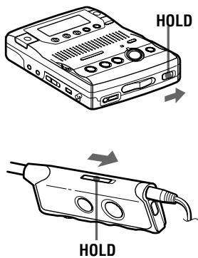 SONY MZ-B100 - Bloqueo de los controles (HOLD) - 1