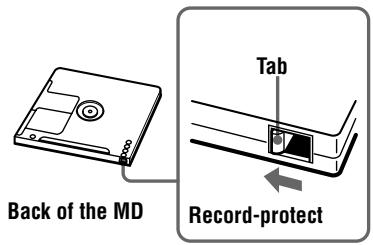 SONY MZ-B100 - To protect a recorded MD - 1