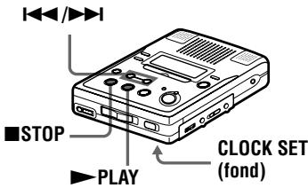 SONY MZ-B50 - Réglage de l'horloge pour indication de l'heure d'enregistrement - 1