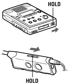 SONY MZ-B50 - Verrouillage des commandes (HOLD) - 1