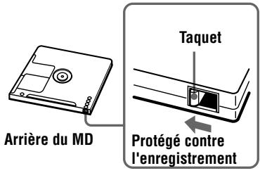 SONY MZ-B50 - Pour protéger un MD enregistré - 1