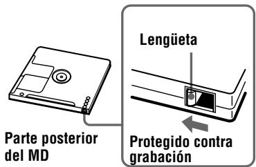 SONY MZ-B50 - Para proteger un MD grabado - 1