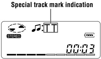 SONY MZ-B50 - To locate special track marks during playback - 1