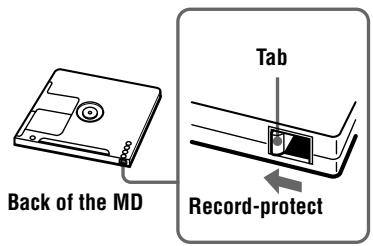 SONY MZ-B50 - To protect a recorded MD - 1
