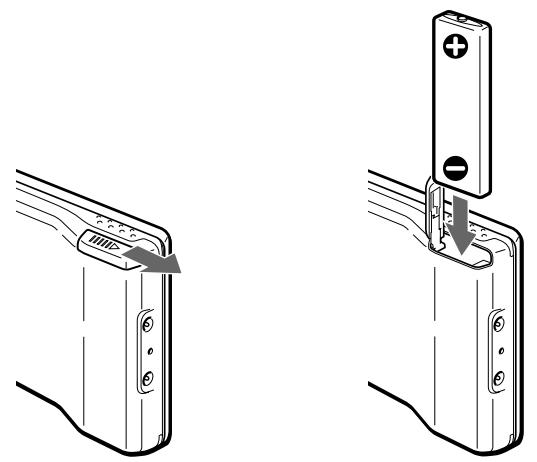 SONY MZ-E30 - Satta i batteriet. - 1