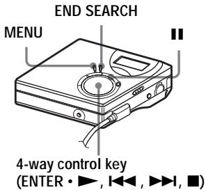 END SEARCH MENU 4-way control key (ENTER • ▶, ◀◀, ▶▶, ■)