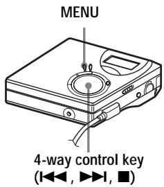 MENU 4-way control key (◀◀, ▶▶▶, ■)