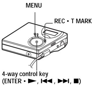 MENU REC • T MARK 4-way control key (ENTER • ▶, ◀, ▶, ■)