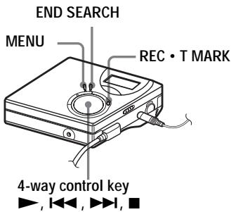 END SEARCH MENU REC • T MARK 4-way control key