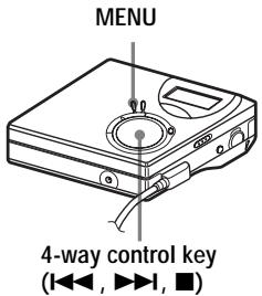 MENU 4-way control key (◀◀, ▶▶▶, ■)