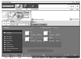 SONY MZ-N710 - Start up SonicStage (page 88) and click 📄 (Music Drive). - 1