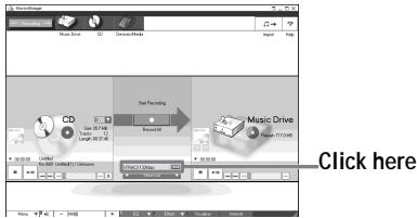 SONY MZ-N910 - Select CD) for [1 Sources] and (Music Drive) for [2 Targets], then click 3  [Jump to Record Window]. - 2