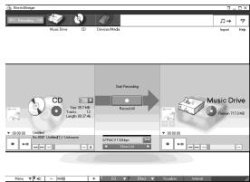 SONY MZ-N910 - Select CD) for [1 Sources] and (Music Drive) for [2 Targets], then click 3  [Jump to Record Window]. - 1