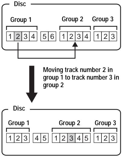 SONY MZ-N910 - Moving a track in a disc with group setting - 1