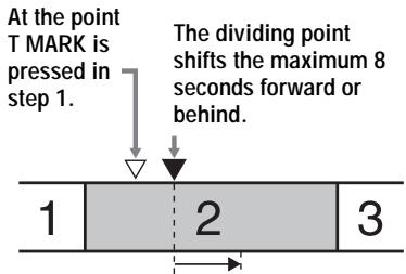 SONY MZ-NF810 - Adjusting a dividing point before dividing a track (Divide Rehearsal) - 2