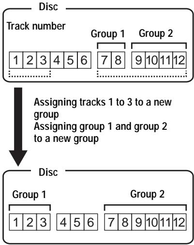 SONY MZ-NF810 - Assigning tracks or groups as a new group (Group Setting) - 1