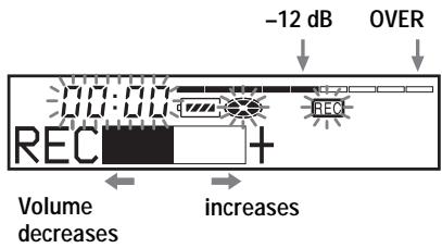 SONY MZ-NF810 - Adjusting the recording level manually - 2