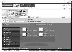 SONY MZ-NF810 - Start up SonicStage (page 92) and click (Music Drive). - 1