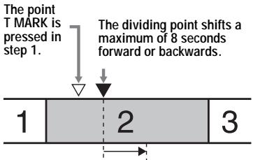 SONY MZ-NH1 - Adjusting the dividing point before dividing a track (Divide Rehearsal) - 2