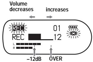 SONY MZ-NH1 - Adjusting the recording level manually - 4
