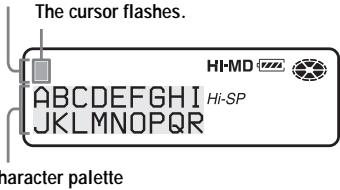 SONY MZ-NH600 - Letter input area - 1