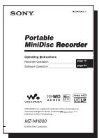 SONY MZ-NH600 - Using the recorder - 3