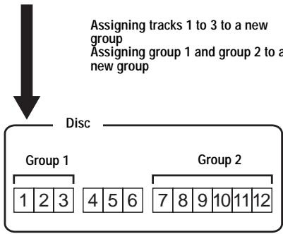 SONY MZ-NH600 - Assigning tracks or groups as a new group (Group Set) - 2
