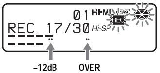SONY MZ-NH900 - Adjusting the recording level manually - 2