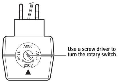 SONY MZ-NHF800 - For models with a voltage selector in the supplied AC power adaptor - 1