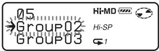 SONY MZ-NHF800 - Moving a track in a disc with group settings - 1