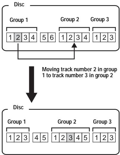 SONY MZ-NHF800 - Moving a track in a disc with group setting - 1