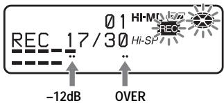 SONY MZ-NHF800 - Adjusting the recording level manually - 2