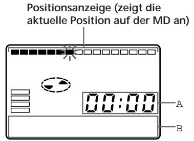 SONY MZ-R30 - Anzeigen der Restdauer oder der Wiedergabeposition - 2