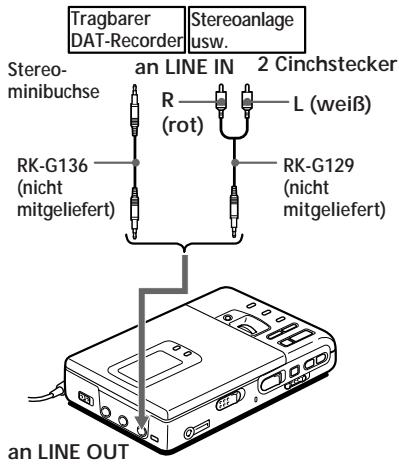 SONY MZ-R30 - AnschlieBen an eine Stereoanlage - 1