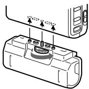 SONY MZ-R50 - Attach the supplied battery case. - 1