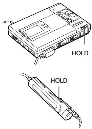 SONY MZ-R50 - Bloqueo de los controles (HOLD) - 1
