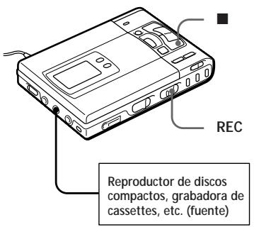 REC Reproductor de discos compactos, grabadora de cassettes, etc. (fuente)