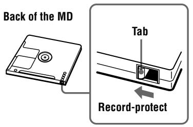 SONY MZ-R70 - To protect a recorded MD - 1