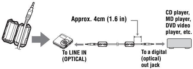 SONY MZ-RH710 - How to use the supplied clamp filters - 5