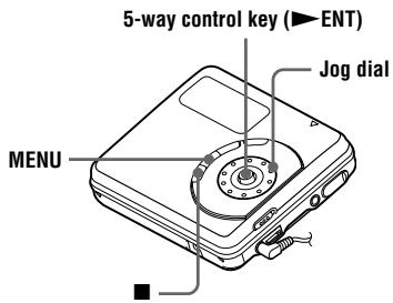 5-way control key (►ENT) Jog dial MENU