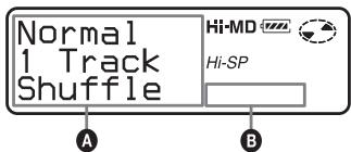 Normal 1 Track Shuffle Hi-MD Hi-SP A B