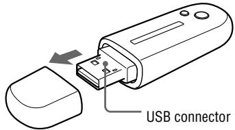 SONY NW-E003F - To remove the USB cap - 1