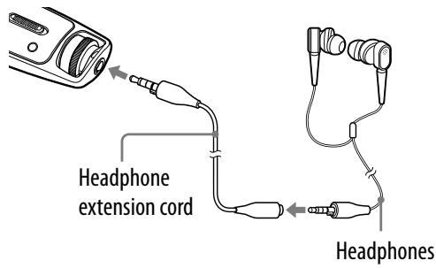 SONY NW-S605 - When using the headphone extension cord - 1