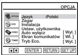 SONY SLV-D920N - Zmiany opcji menu VHS - 2