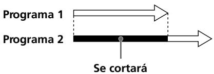 SONY SLV-L59 - Cuando se superponen los ajustes del temporizador - 1