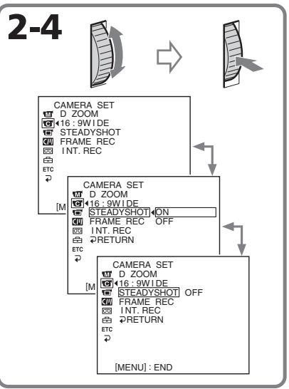 SONY DCR-VX2100E - OTKJIIOUeHHe ΦyHKcUN yCTOuHBoCbEMKn (SteadyShot) - 2